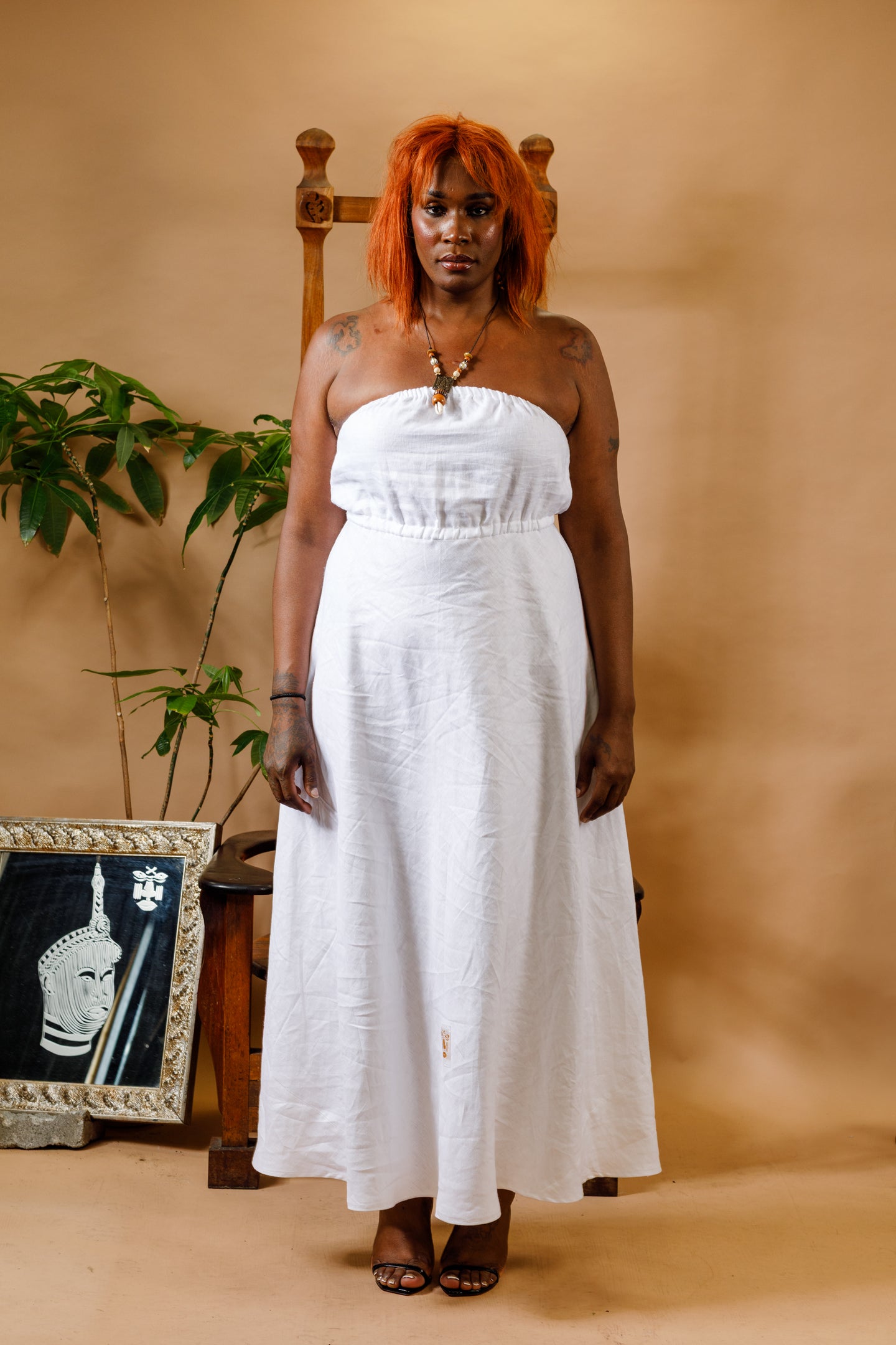 Moshood Linen Maxi Tube Dress